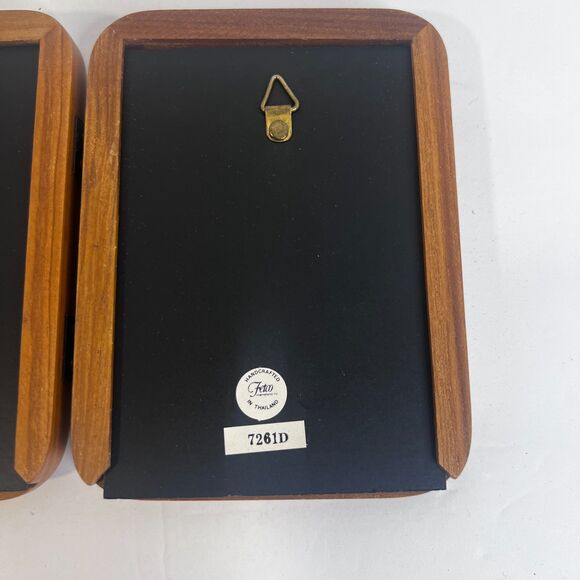 Fetco NEW Beacon Hill Exotic TeakWood Photo Picture Frame Double VTG 3.5"x5" - Picture 6 of 9